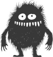 Silhouette komisch Monster- schwarz Farbe nur vektor