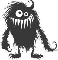 Silhouette komisch Monster- schwarz Farbe nur vektor