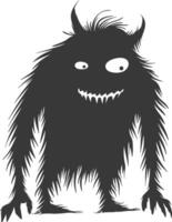 Silhouette komisch Monster- schwarz Farbe nur vektor