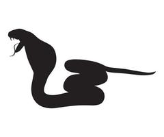 schwarze Silhouette einer zischenden Kobra vektor