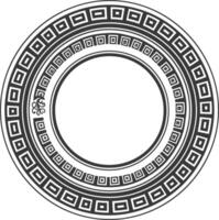 silhuett grekisk cirkel ram svart Färg endast vektor