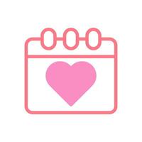 kalender kärlek ikon duotune röd rosa valentine illustration vektor
