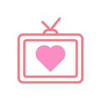 Fernseher Liebe Symbol Duotune rot Rosa Valentinstag Illustration vektor