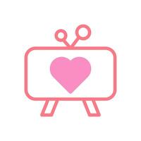 Fernseher Liebe Symbol Duotune rot Rosa Valentinstag Illustration vektor