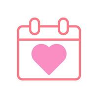 Kalender Liebe Symbol Duotune rot Rosa Valentinstag Illustration vektor