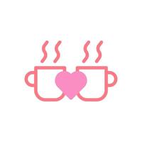 Tasse Liebe Symbol Duotune rot Rosa Valentinstag Illustration vektor