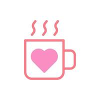 Tasse Liebe Symbol Duotune rot Rosa Valentinstag Illustration vektor