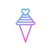 Eis Sahne Liebe Symbol Gradient Blau lila Valentinstag Illustration vektor