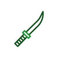svärd ikon duofärg grön militär illustration. vektor