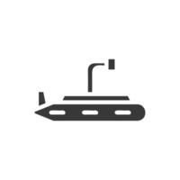 U-Boot Symbol solide grau Militär- Illustration vektor