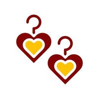 Ohrring Liebe Symbol solide rot Gelb Farbe Mutter Tag Symbol Illustration. vektor