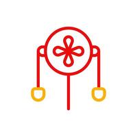 dekoration ikon duofärg röd gul kinesisk illustration vektor