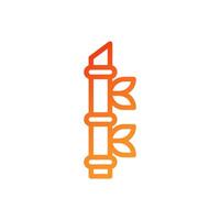 Bambus Symbol Gradient rot Orange Chinesisch Illustration vektor