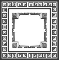 silhuett grekisk fyrkant ram svart Färg endast vektor
