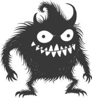 Silhouette komisch Monster- schwarz Farbe nur vektor