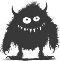 Silhouette komisch Monster- schwarz Farbe nur vektor