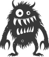 Silhouette komisch Monster- schwarz Farbe nur vektor