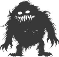 Silhouette komisch Monster- schwarz Farbe nur vektor