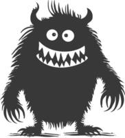 Silhouette komisch Monster- schwarz Farbe nur vektor