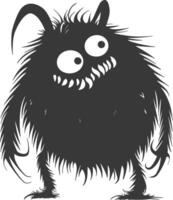 Silhouette komisch Monster- schwarz Farbe nur vektor