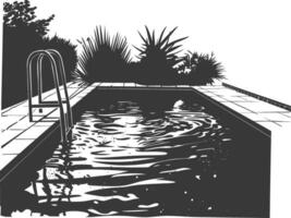 Silhouette Schwimmen Schwimmbad schwarz Farbe nur vektor