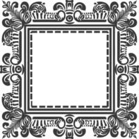 Silhouette griechisch Platz Rahmen schwarz Farbe nur vektor