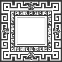 silhuett grekisk fyrkant ram svart Färg endast vektor