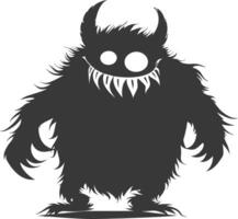 Silhouette komisch Monster- Karikatur schwarz Farbe nur vektor