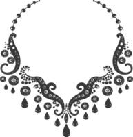 Silhouette Schmuck Halskette Zubehör schwarz Farbe nur vektor