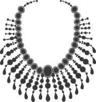 Silhouette Schmuck Halskette Zubehör schwarz Farbe nur vektor