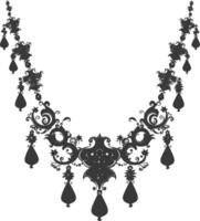silhuett Smycken halsband Tillbehör svart Färg endast vektor