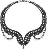Silhouette Schmuck Halskette Zubehör schwarz Farbe nur vektor