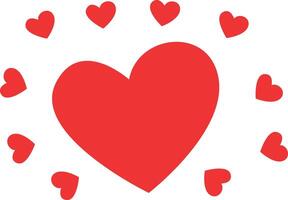rot Herz Liebe Muster eben Clip Art minimalistisch auf Weiß Hintergrund Illustration vektor