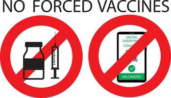 avslag på vaccination, protest mot restriktioner, upprättande av identifikationskod vektor