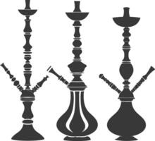 Silhouette desarj Türkisch Wasserpfeifen traditionell Shisha schwarz Farbe nur vektor