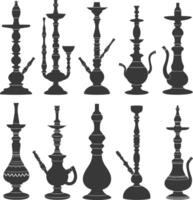 Silhouette desarj Türkisch Wasserpfeifen traditionell Shisha schwarz Farbe nur vektor