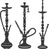 silhuett desarj turkiska vattenpipor traditionell shisha svart Färg endast vektor