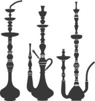 silhuett desarj turkiska vattenpipor traditionell shisha svart Färg endast vektor