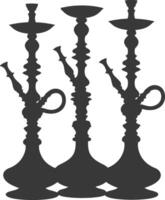 Silhouette desarj Türkisch Wasserpfeifen traditionell Shisha schwarz Farbe nur vektor