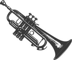 silhuett trumpet svart Färg endast vektor