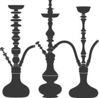 Silhouette desarj Türkisch Wasserpfeifen traditionell Shisha schwarz Farbe nur vektor