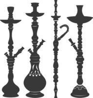 Silhouette desarj Türkisch Wasserpfeifen traditionell Shisha schwarz Farbe nur vektor