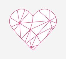hjärta formad webb. väva av rosa trådar i en figur. förvirring. bruten hjärta i bitar. upplösning av relationer. symbol av kärlek. isolerat. översikt bild. illustration vektor