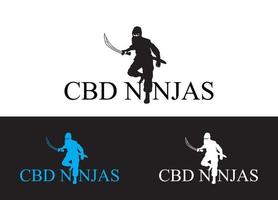 cbd ninja logo oder icon design vector image template