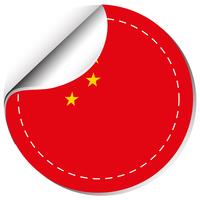 Klistermärke design för Kina flagga vektor