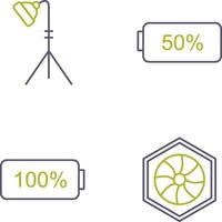 Licht Stand und Hälfte Batterie Symbol vektor