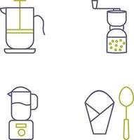 Französisch Drücken Sie und Kaffee Schleifer Symbol vektor