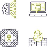 Maschine Lernen und hacken Symbol vektor