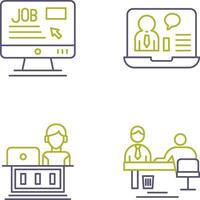 online Job und online Job Interview Symbol vektor