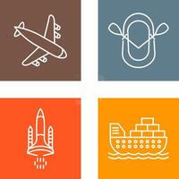 Landung Flugzeug und Schlauchboot Symbol vektor